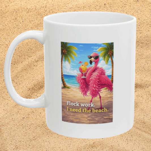 Tropical Beach Ceramic Mug — Island Vibes Coffee Cup (11oz)