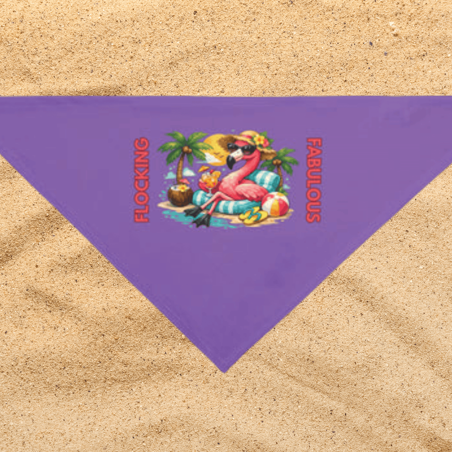 Tropical Flamingo Pet Bandana – Purple Flocking Fabulous Dog & Cat Accessory