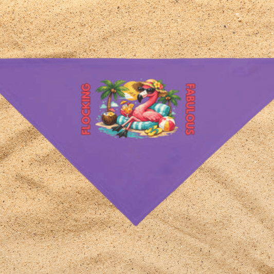 Tropical Flamingo Pet Bandana – Purple Flocking Fabulous Dog & Cat Accessory