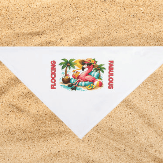 Tropical Flamingo Pet Bandana – White Flocking Fabulous Dog & Cat Accessory