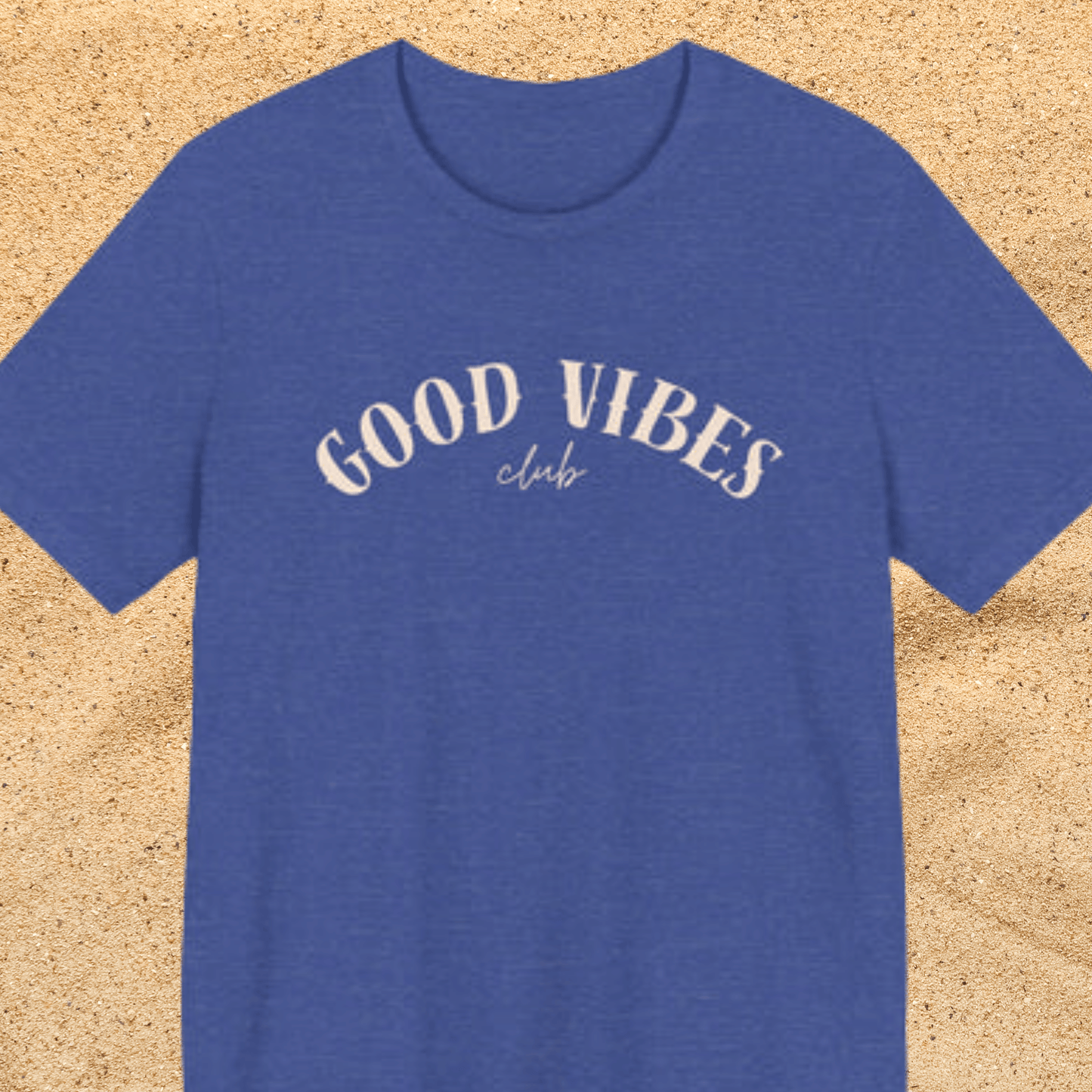 Unisex Jersey Short Sleeve T-Shirt - 'Good Vibes Club' Tee Beach / Lake