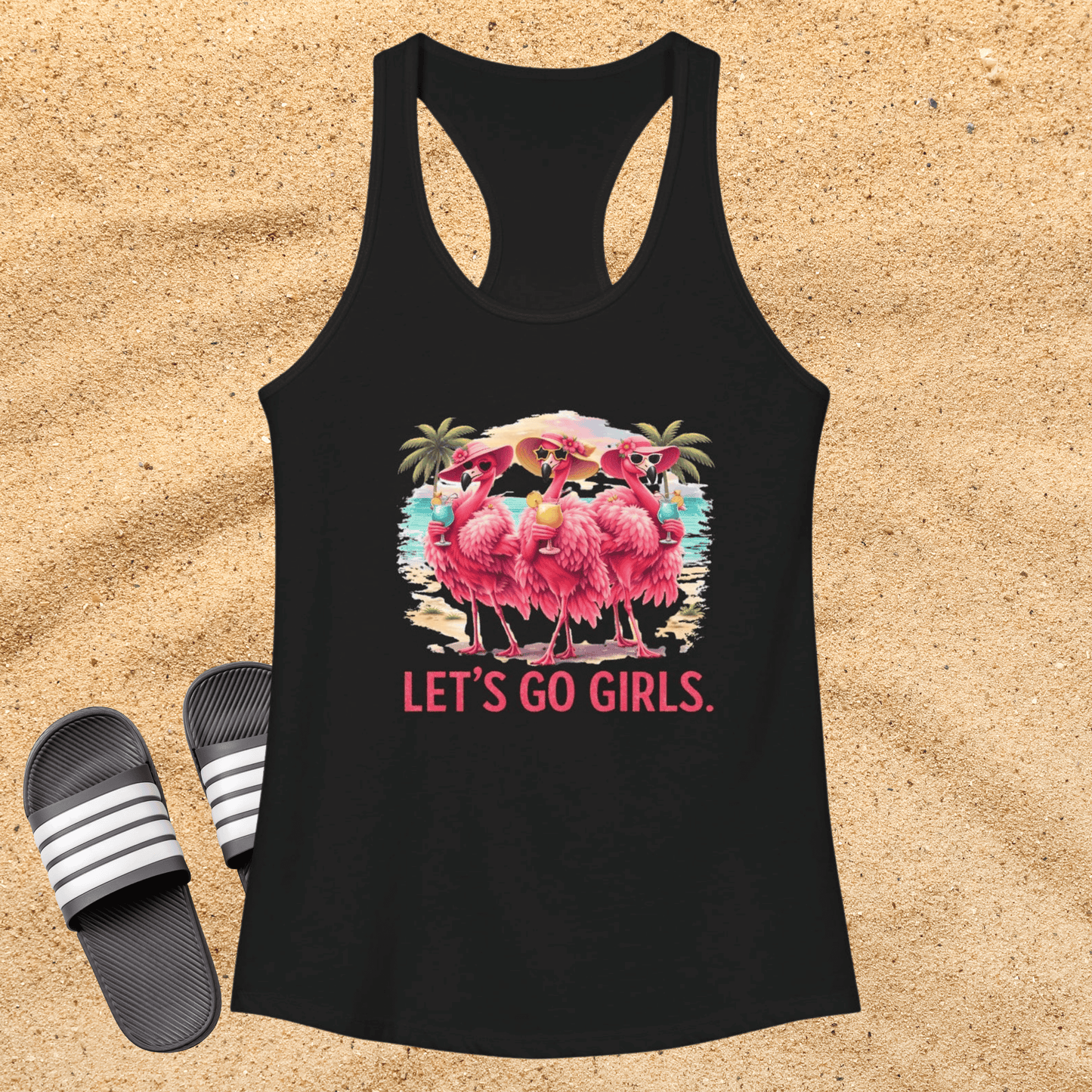 Sunrise Suntan Sunset Repeat Women's Racerback Tank - Beach / Lake Vibes